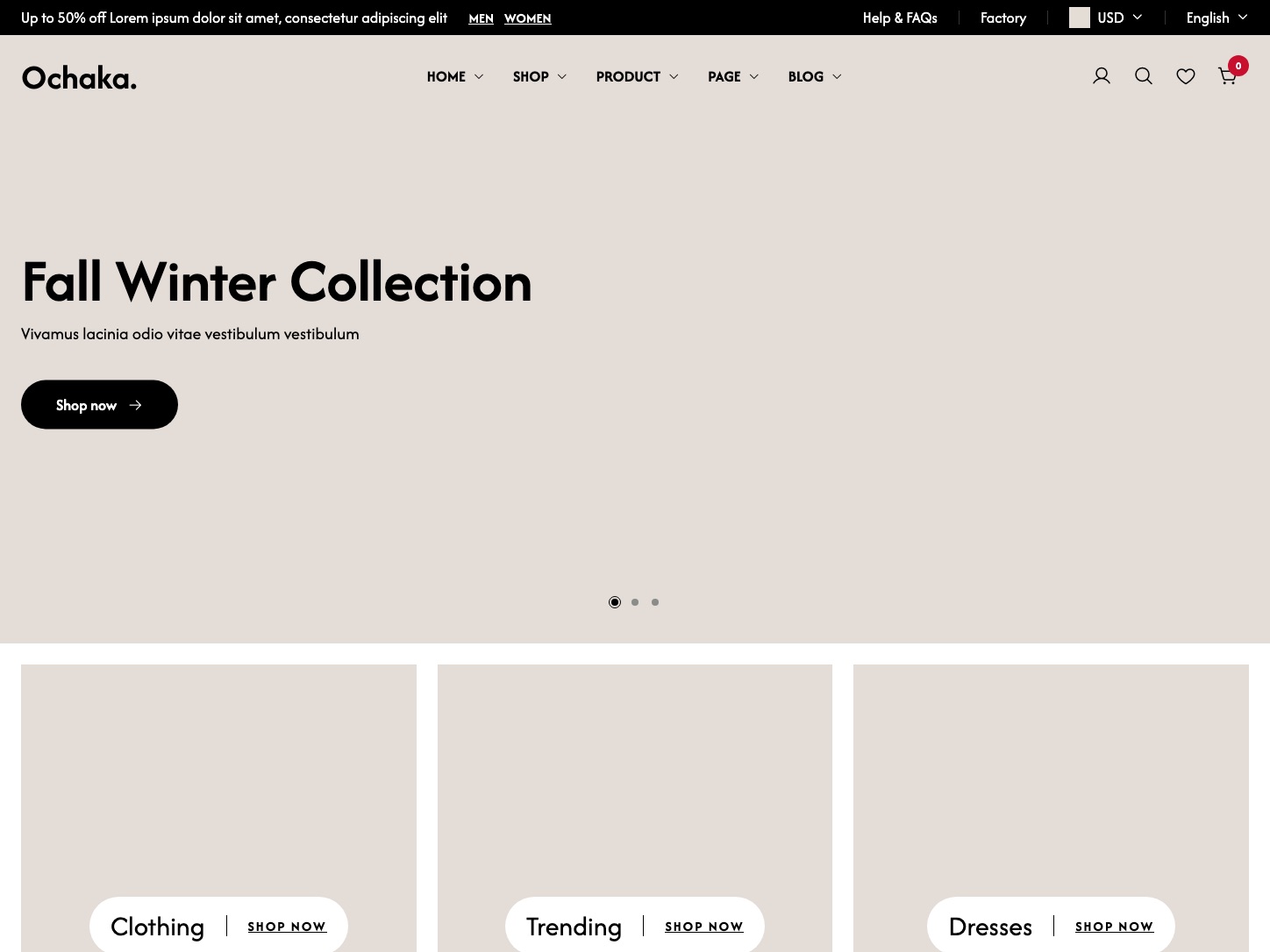 Homepage of the Ochaka concept build