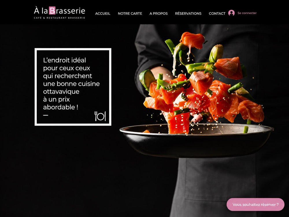 Homepage of the À La Brasserie website (archived screenshot)
