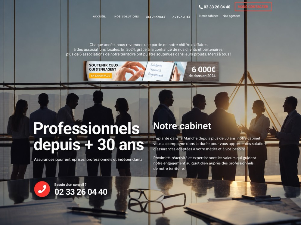 Homepage of the AAC Assurances website