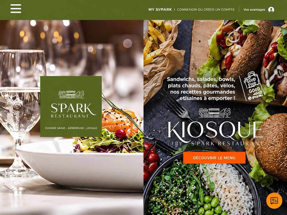 Homepage of the S’Park Restaurant website